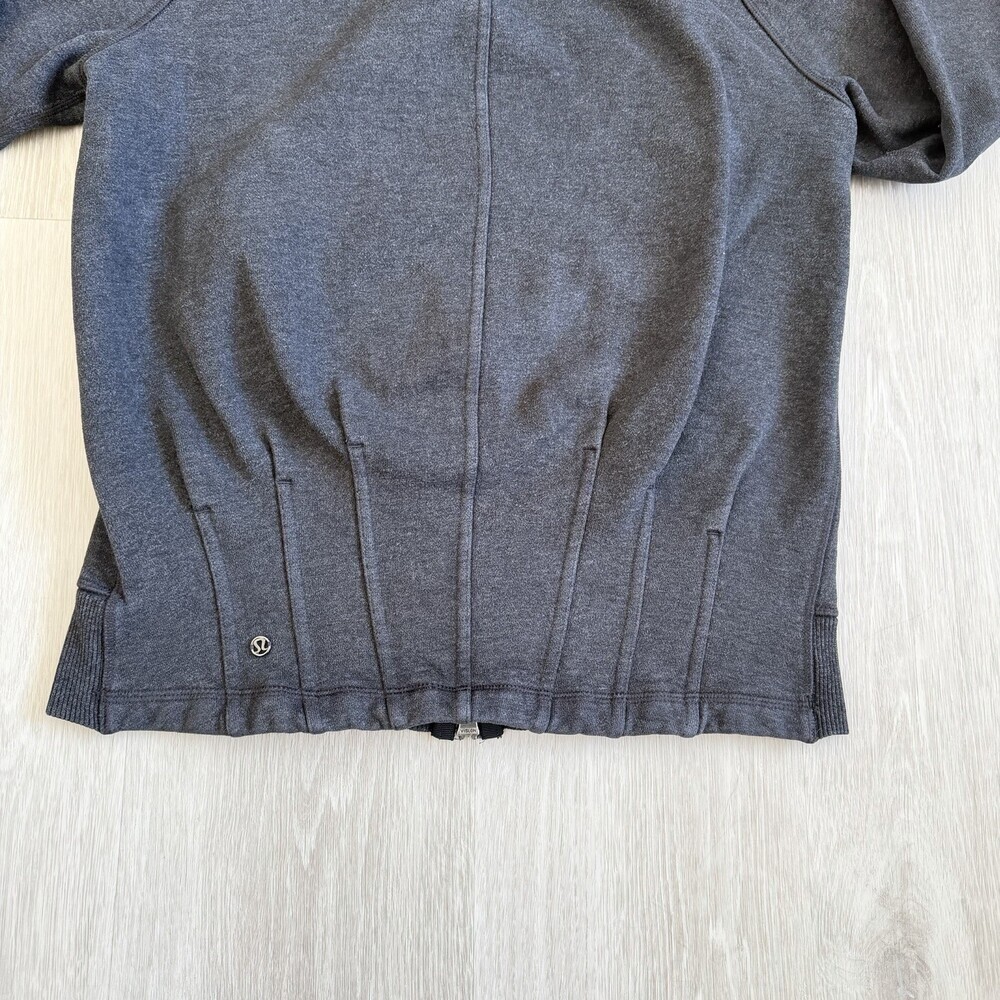 Lululemon Scuba Hoodie II Full-Zip Heathered Charcoal Grey 6 Women Pleated RARE - Picture 3 of 11